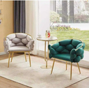 Ensemble chaise avec n design moderne des couleurs chaude en tissus velours  / 1 pieces