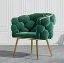 Ensemble chaise avec n design moderne des couleurs chaude en tissus velours  / 1 pieces