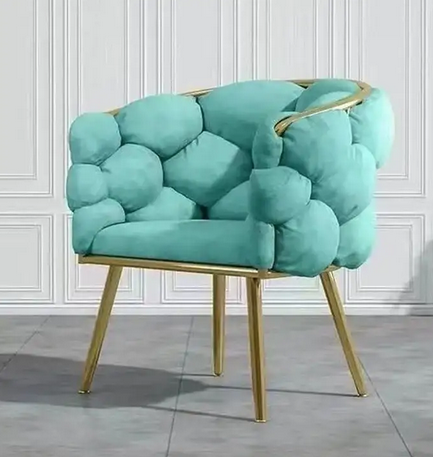 Ensemble chaise avec n design moderne des couleurs chaude en tissus velours  / 1 pieces