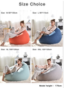 Housse de chaise pouf en velours YJ (sans rembourrage) pour adultes, idéale pour le coin chambre, le salon, ou comme couverture de chaise longue.