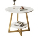 Table Basse moderne meuble de coin couleur blanc dore