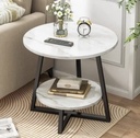 Table Basse moderne meuble de coin couleur blanc dore