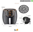 Friteuses Multifonctionnelles a température 7.2L  santé air four friteuse appareils et ustensiles de cuisines