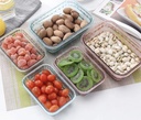 Boite a lunch alimentaire en plastique pp dur avec un design de qualité forme rectangulaire / 3 pièces