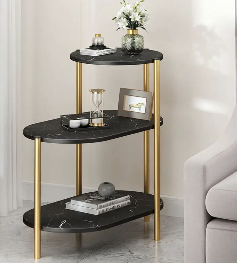 Table Basse Meuble de coin avec 3 niveaux design marbre très chic