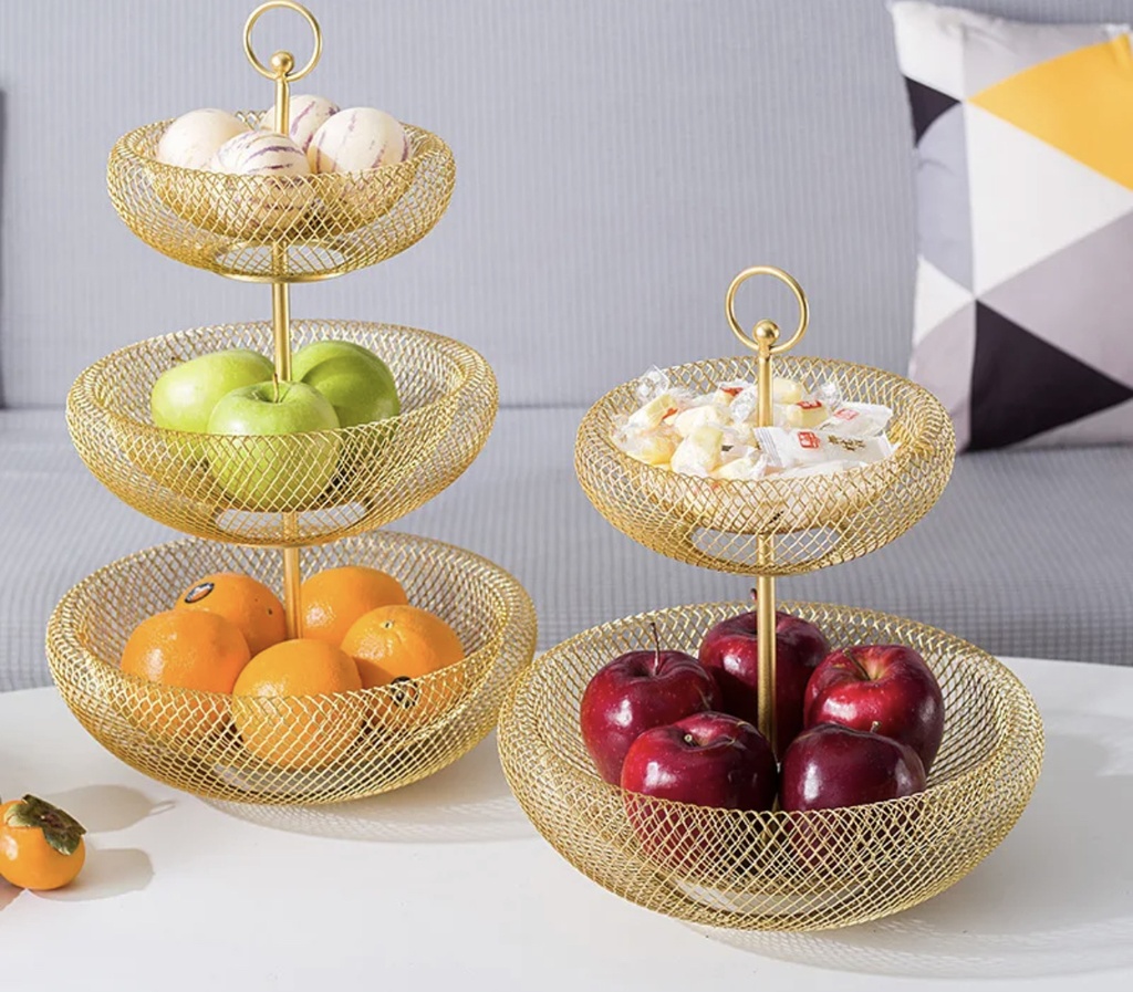 Rangement fruit et autre avec design magnifique couleur dore royale VIP très chic