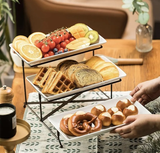 Plateaux Présentoirs 3 niveaux pour vos fruits / petit four / crudité  très chic 